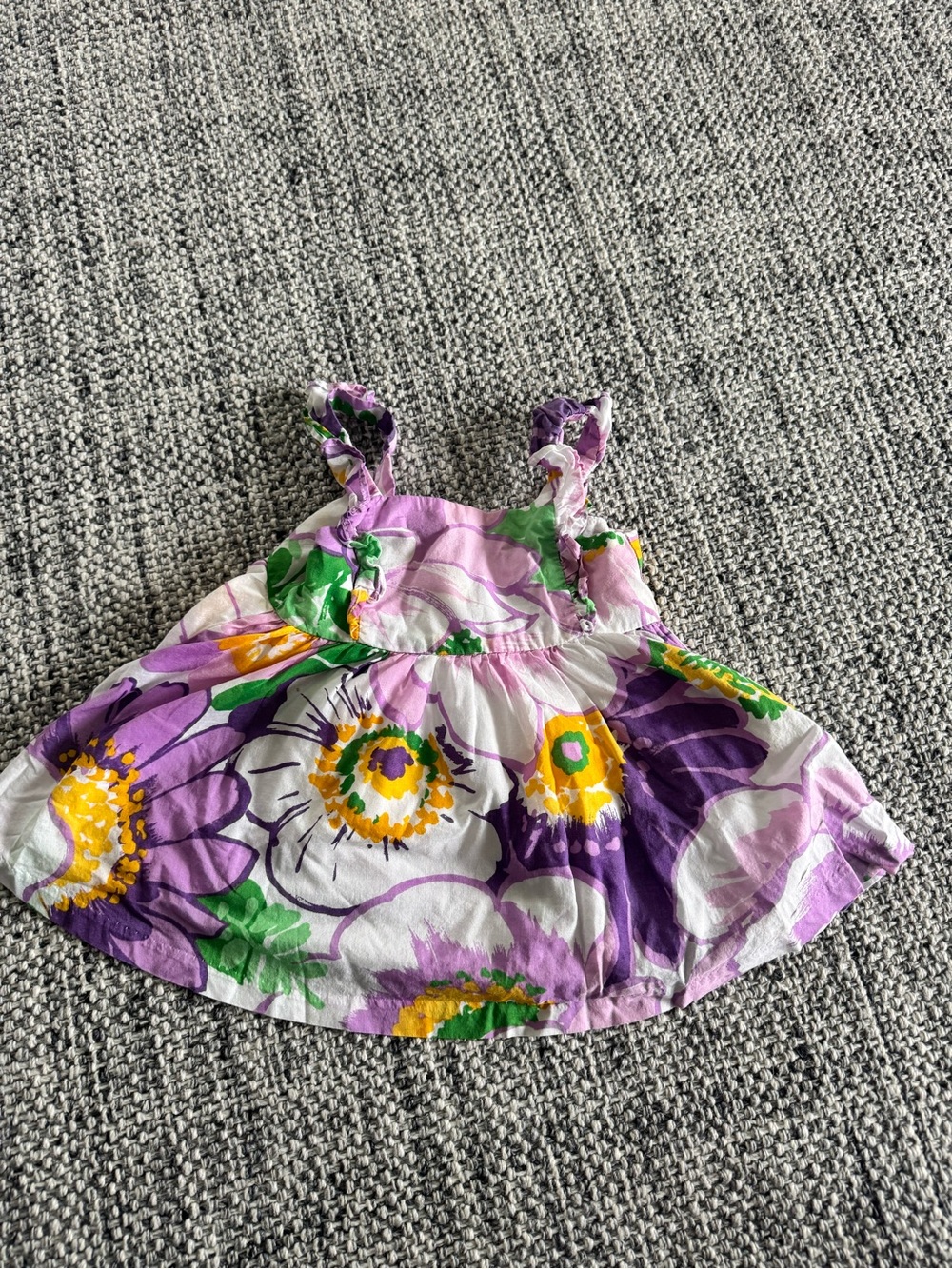 Janie and Jack Lavender Floral Dress with Yellow Trim